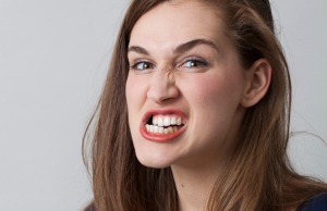 woman grinding her teeth