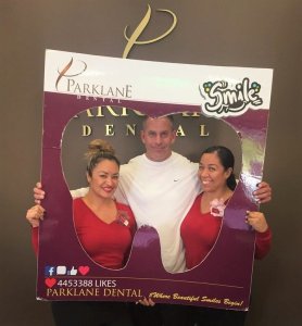 Adult Male Dental Patient with Arcadia Parklane Dental team